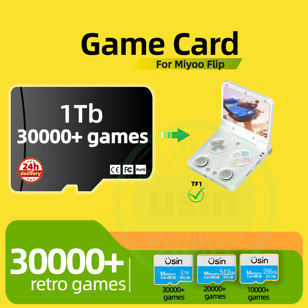 Retro Gaming Console Handheld - Miyoo Flip 30000+ 레트로 클래식 게임용