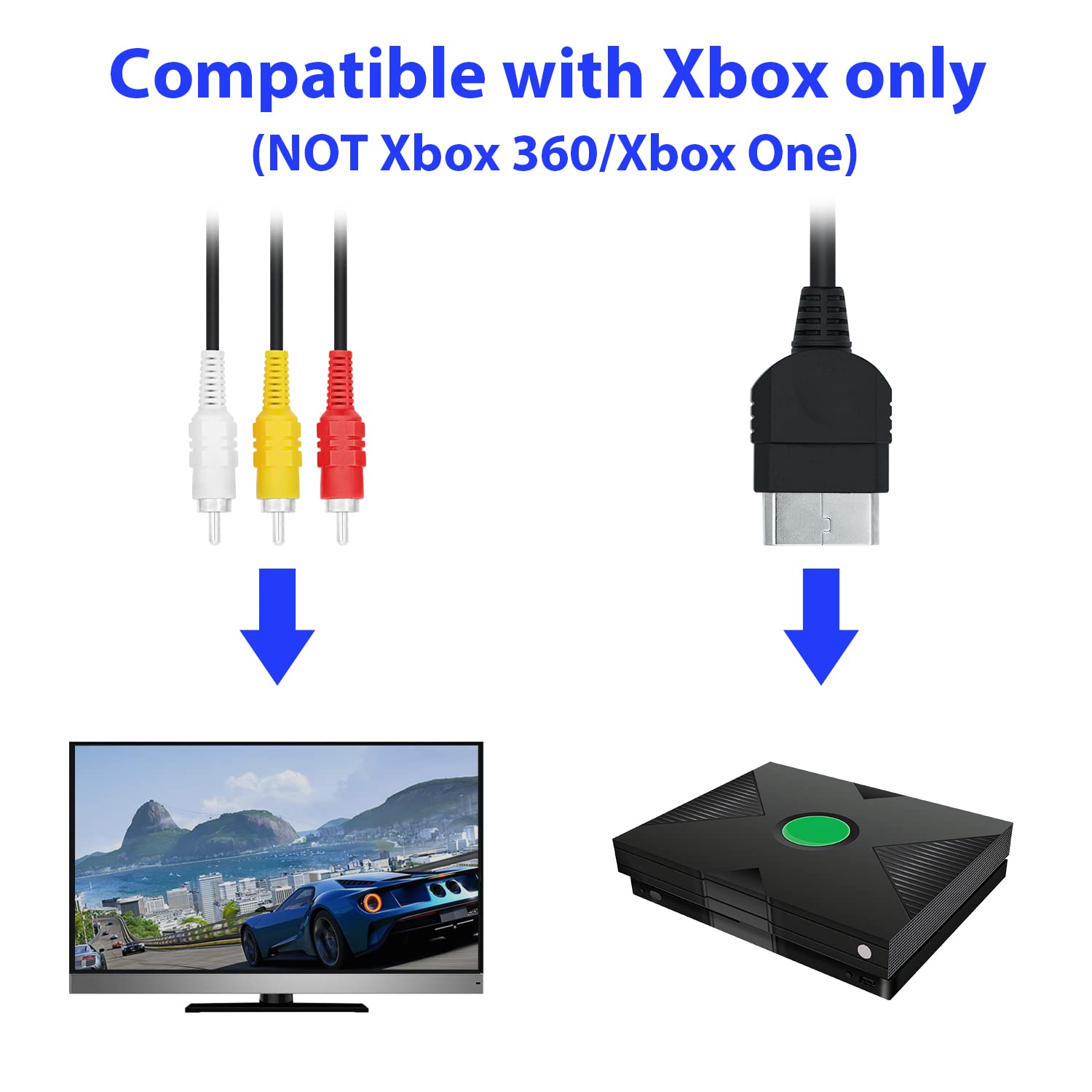Retro Gaming Xbox One - Xbox 오리지널 AV 케이블 코드 연결