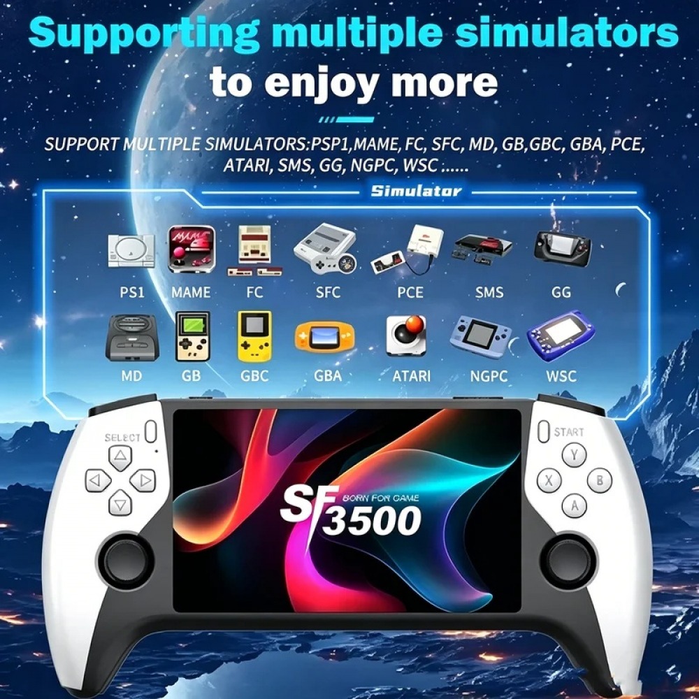 Retro Gaming Console Handheld - SF3500 5인치 휴대용 게임 콘솔 (PS1,